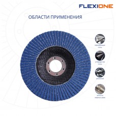 Круг лепестковый плоский 125х22мм Р80 Flexione Цирконий